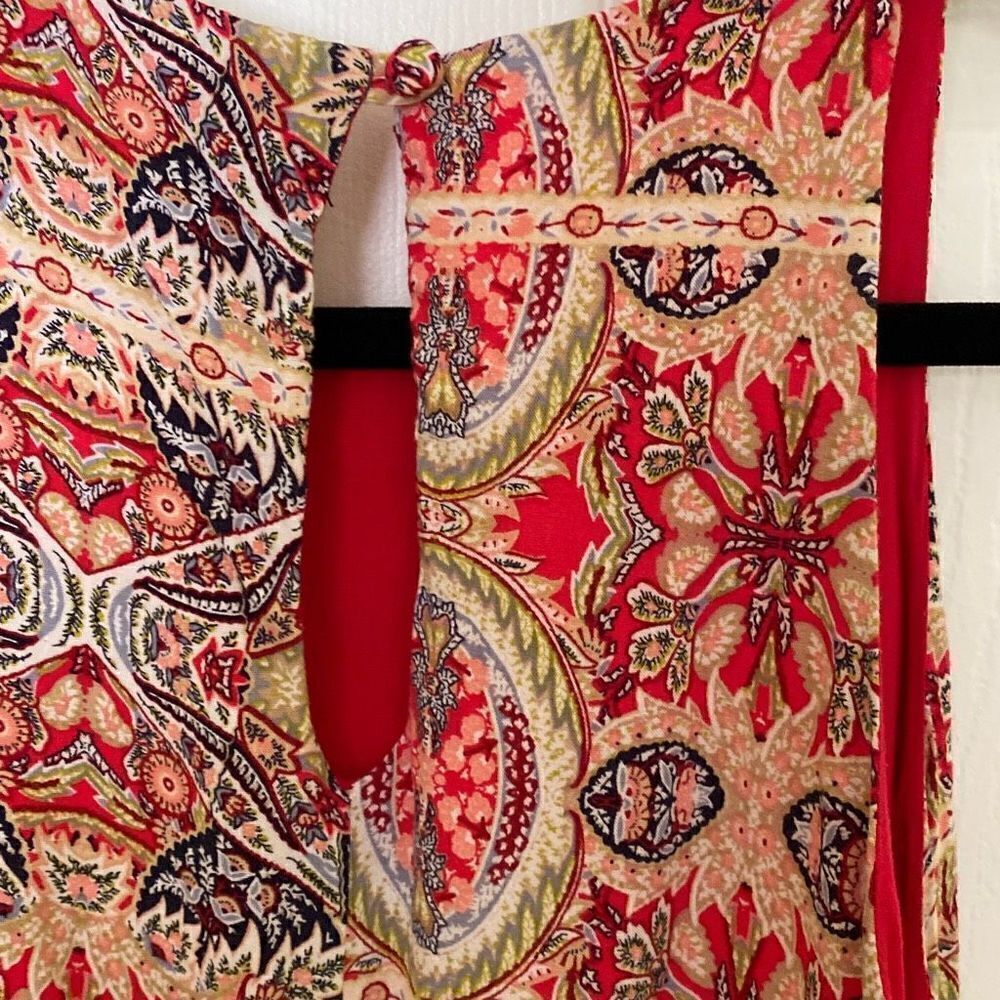 Lulus Sleeveless Paisley Women's Midi Dress Red Size Small - Picture 4 of 6
